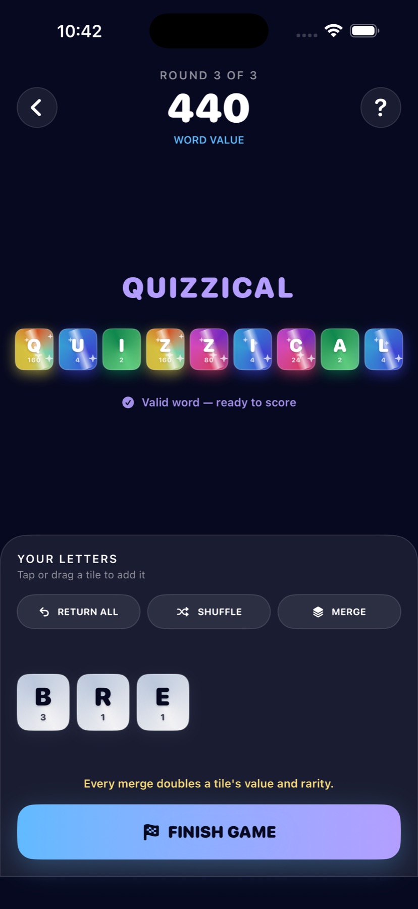A high-value legendary word in Tilechemy